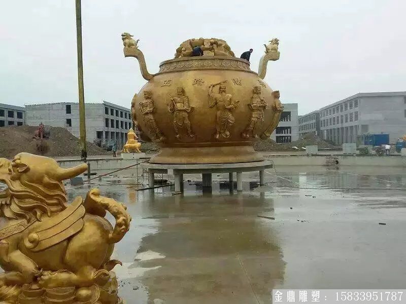 聚宝盆雕塑安装